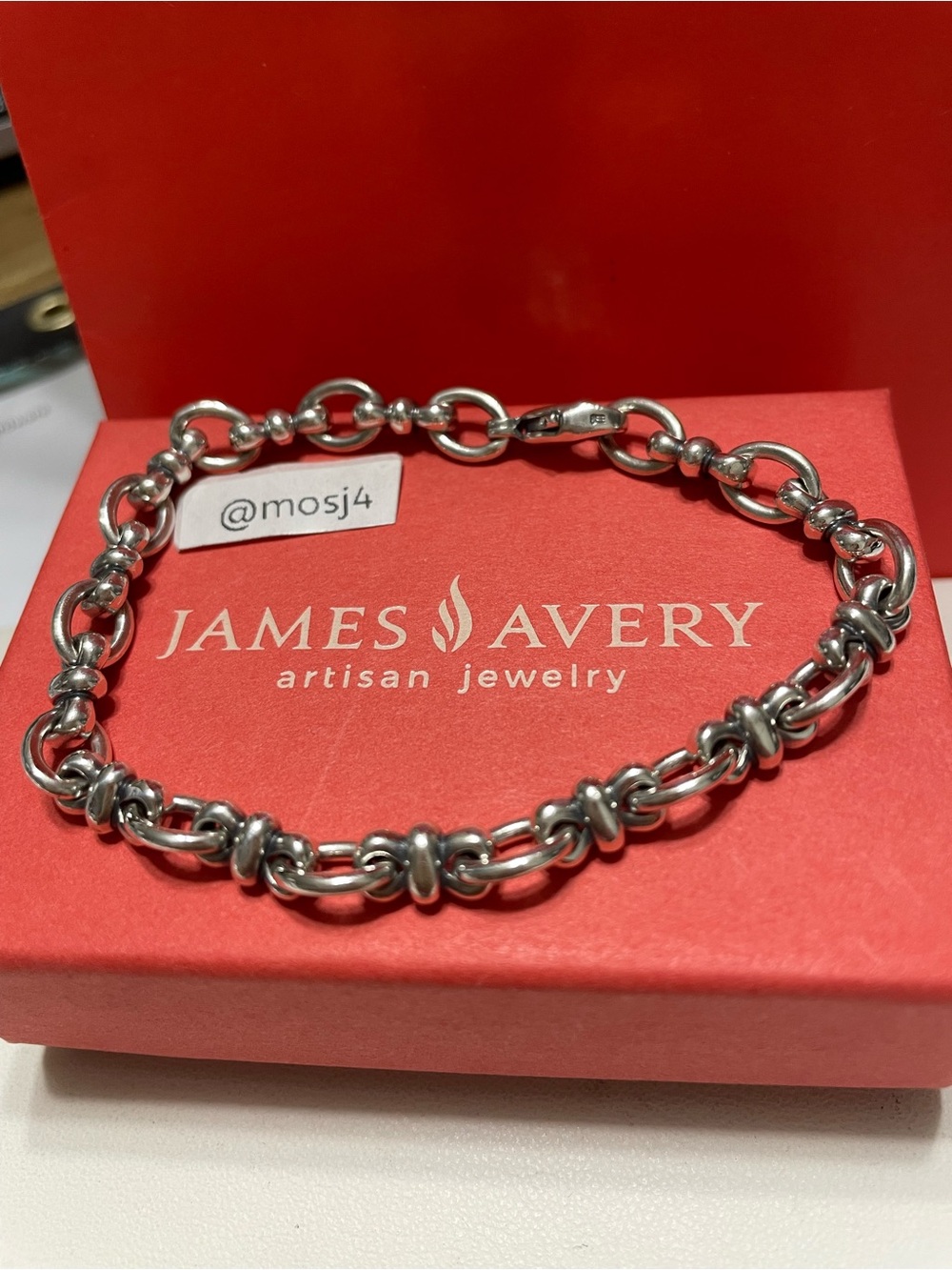 Retired James Avery Bow and Link Bracelet